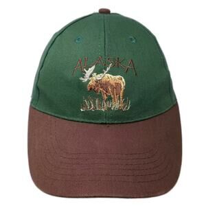 Arctic Circle Alaska Moose Green Brown Baseball Cap Hat OS Adjustable Strap